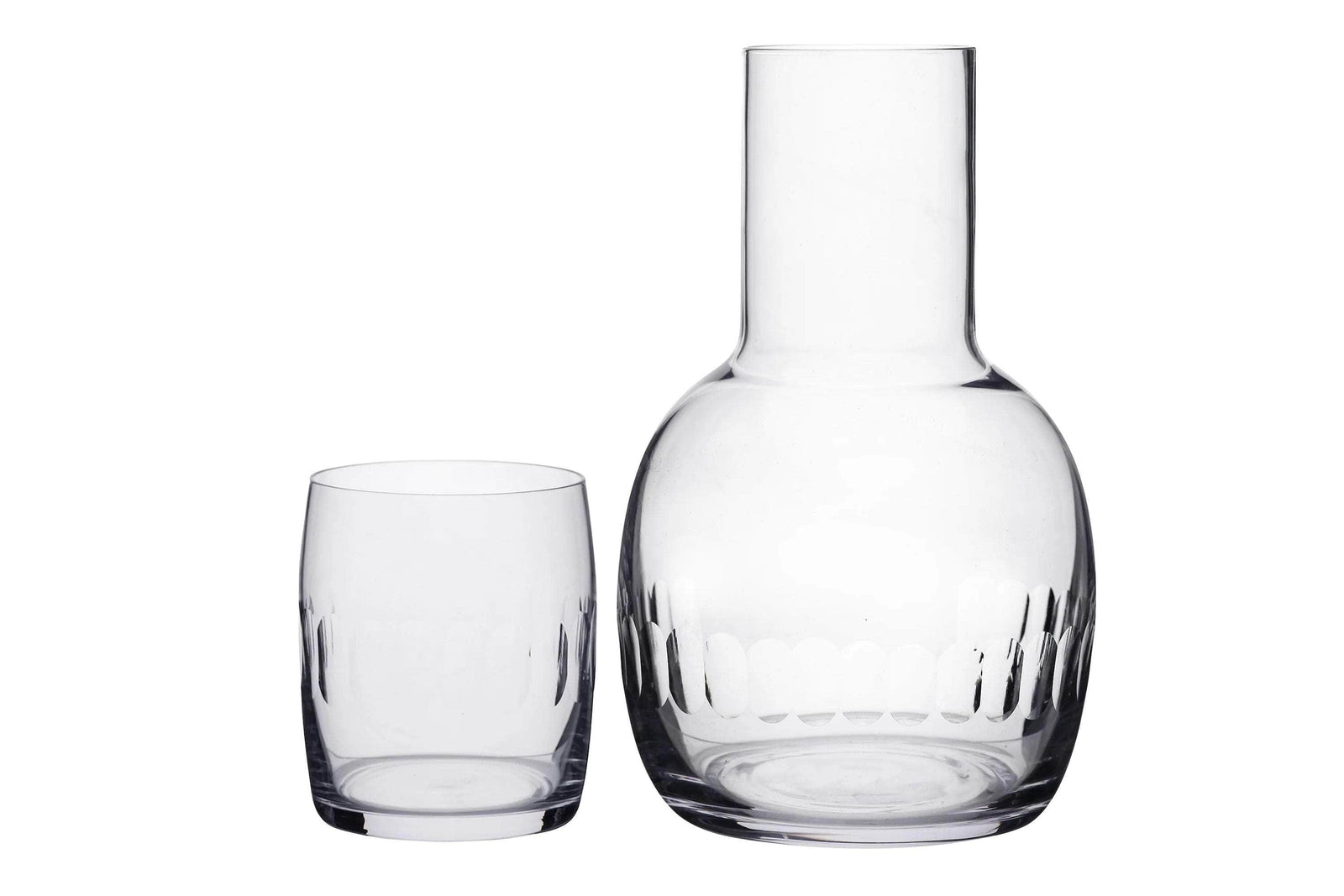 A Crystal Carafe Set with Lens Design