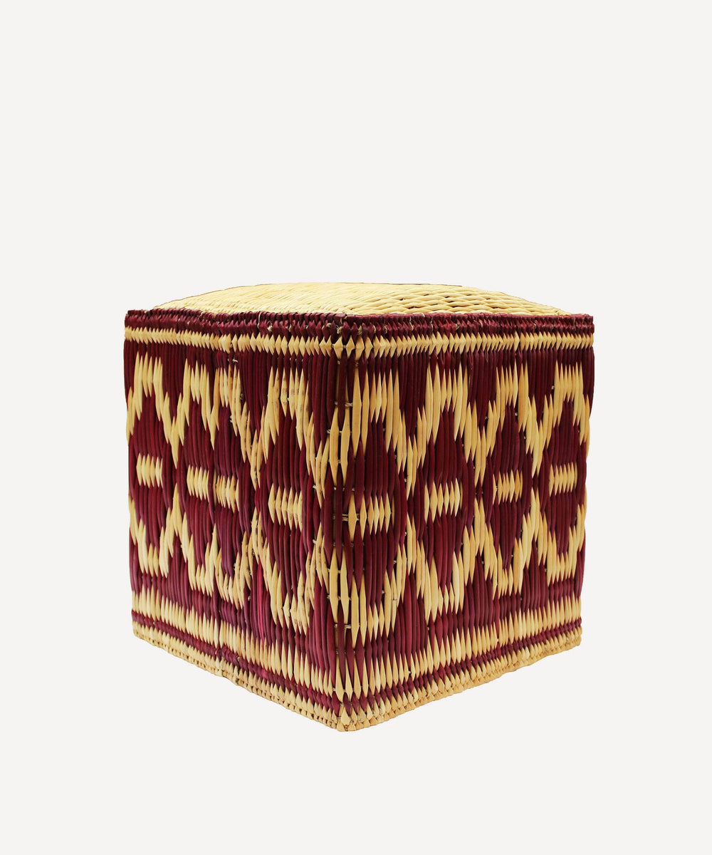 Fez Wicker Stool | Magenta