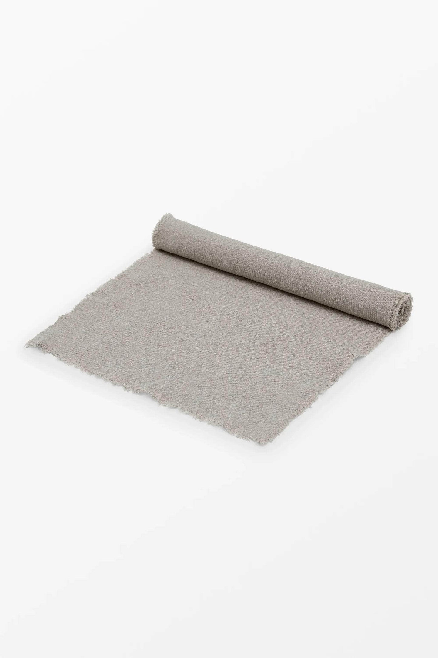 Fringed Linen Table runner Beige