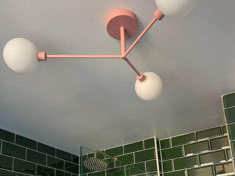 Pink 3 light flush ceiling light