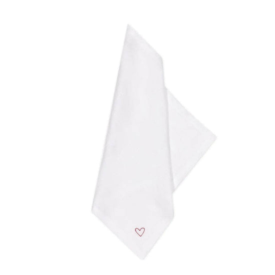 Embroidered Heart Napkins, Set of Four