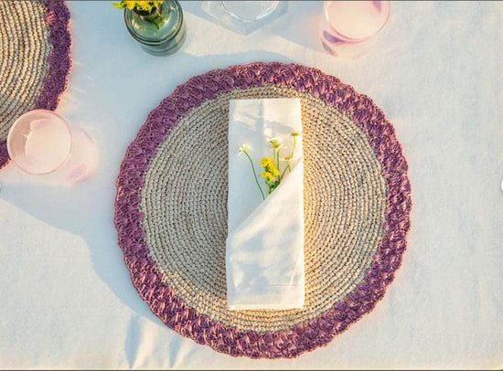 Round Placemat With Lavender Edges