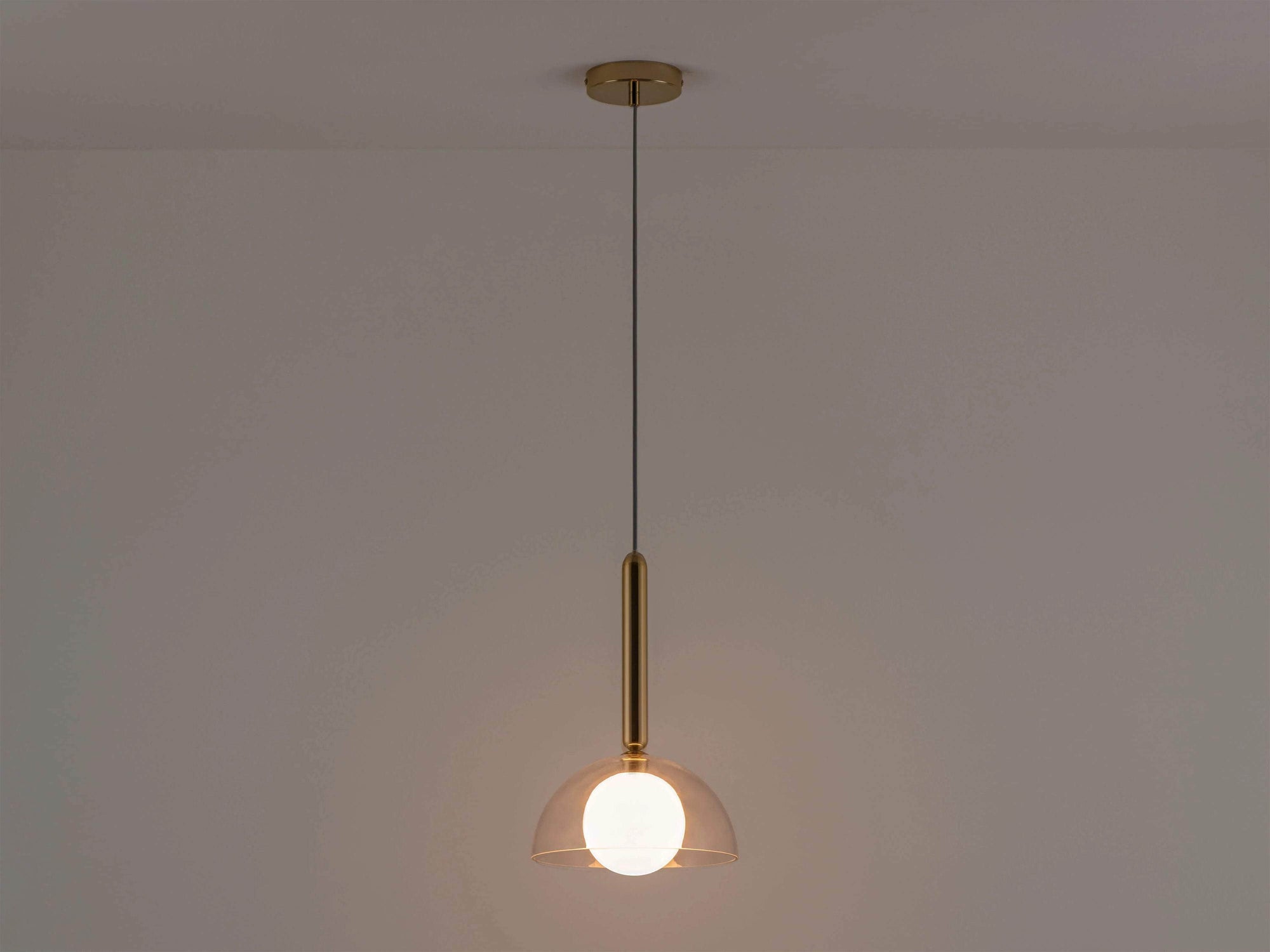 Clear glass dome ceiling light