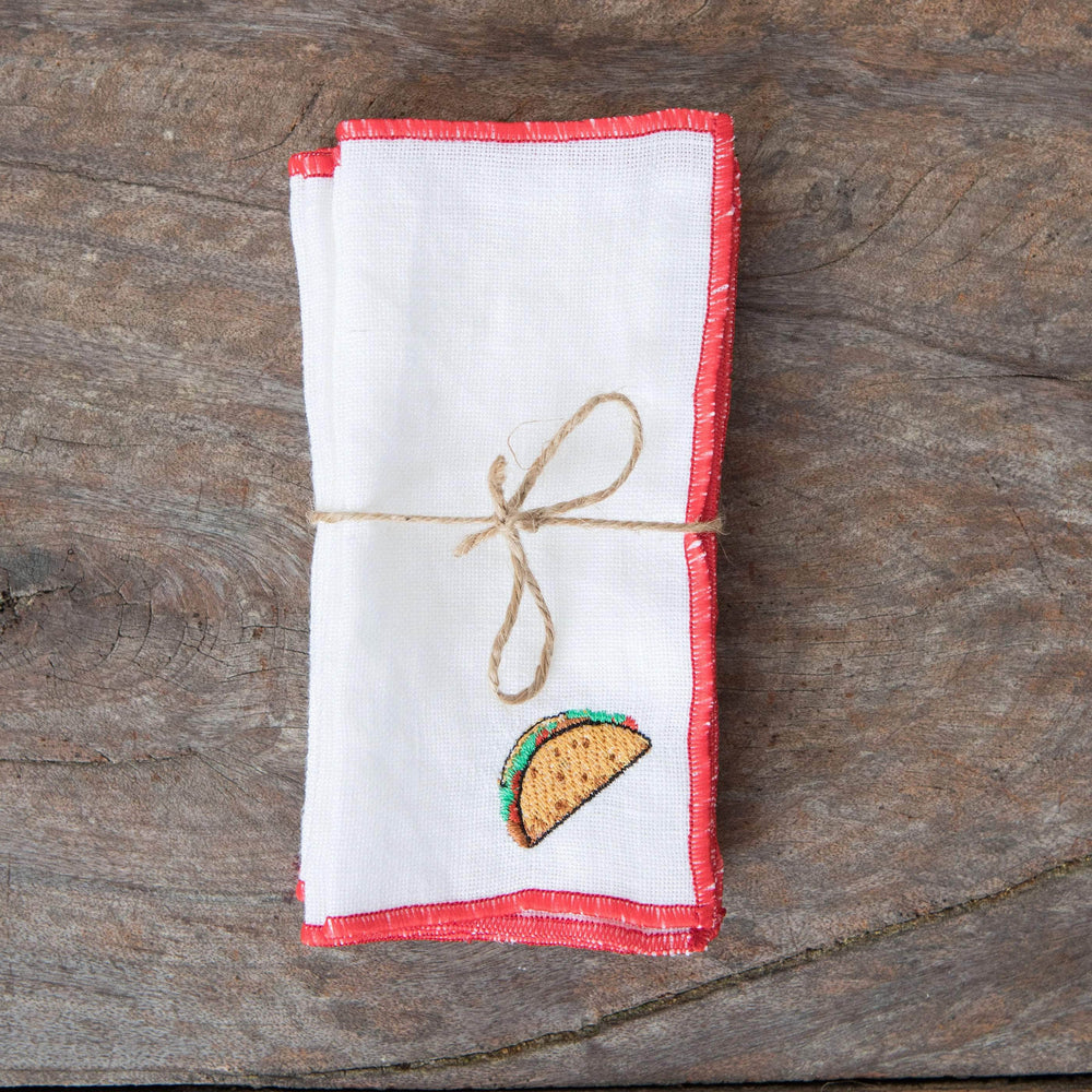 Mexico Themed Linen Cocktail Napkins | Set of 6