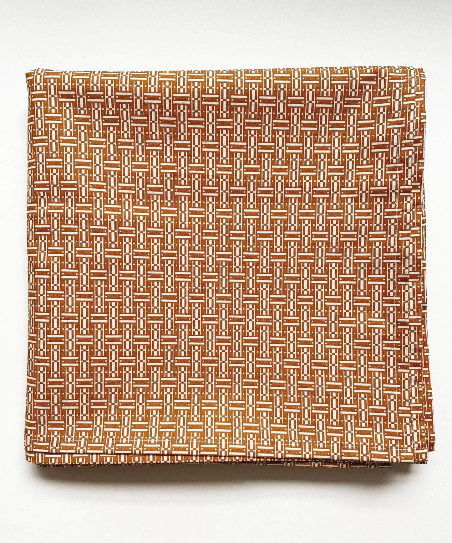 Terracotta Cotton Rectangular Parquet Tablecloth