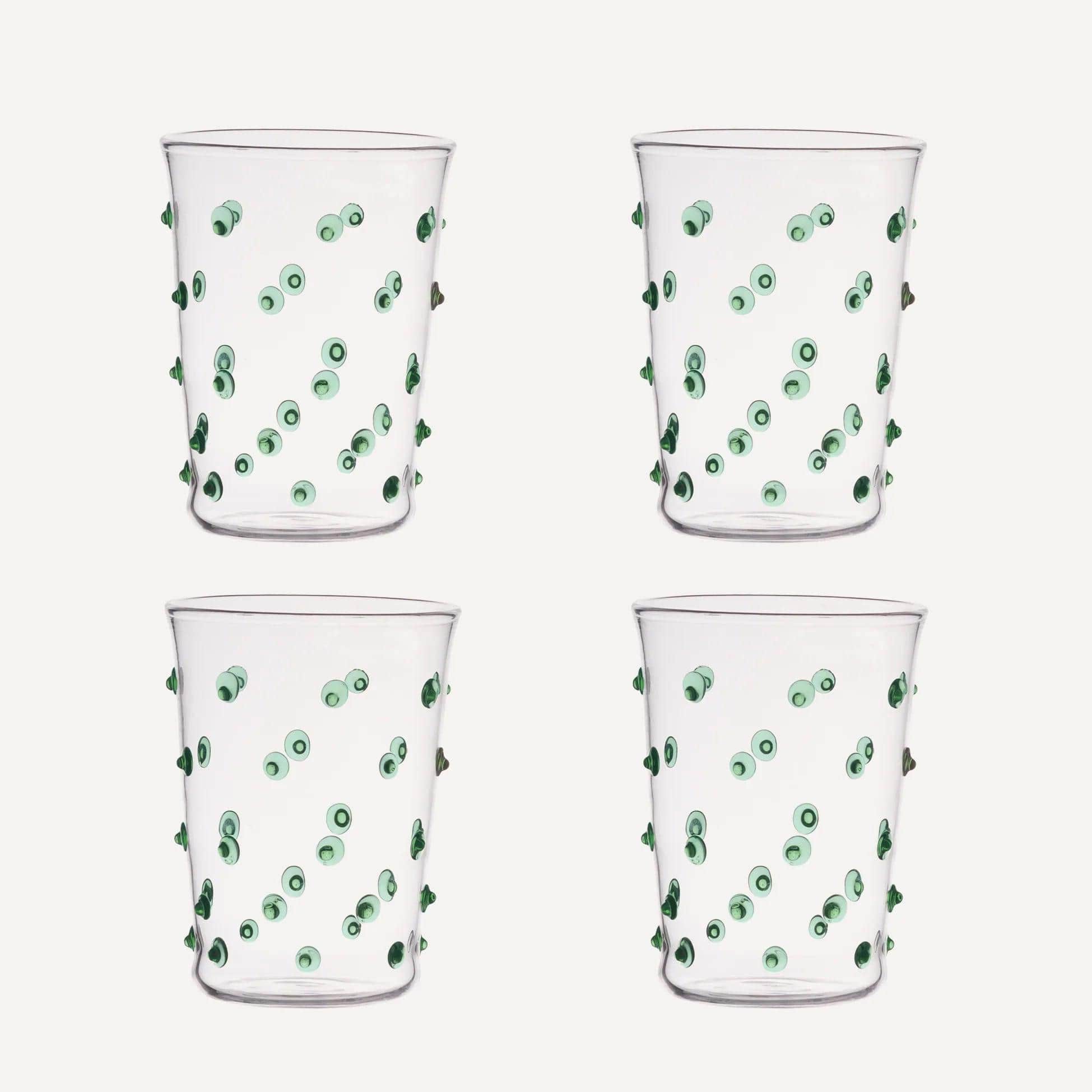 Green Pom Tumbler - Set of Four