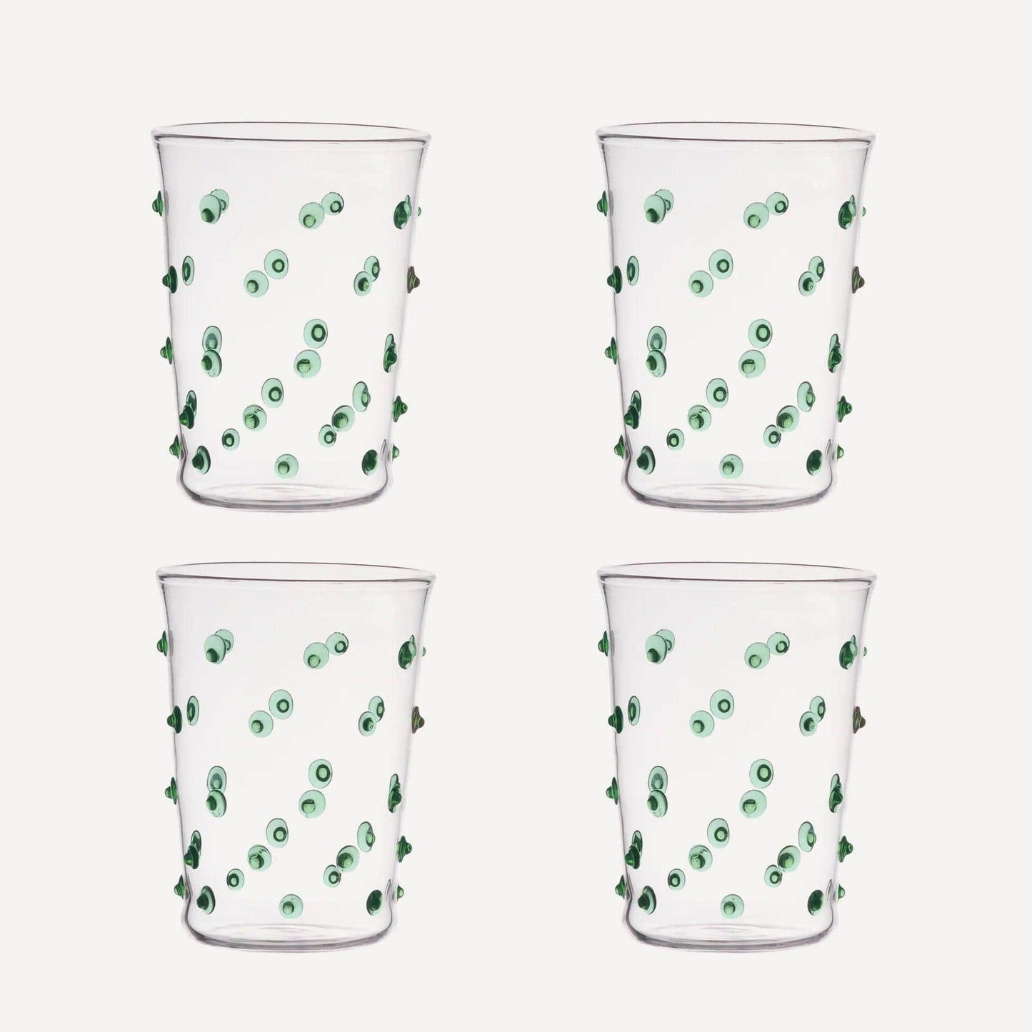 Green Pom Tumbler - Set of Four
