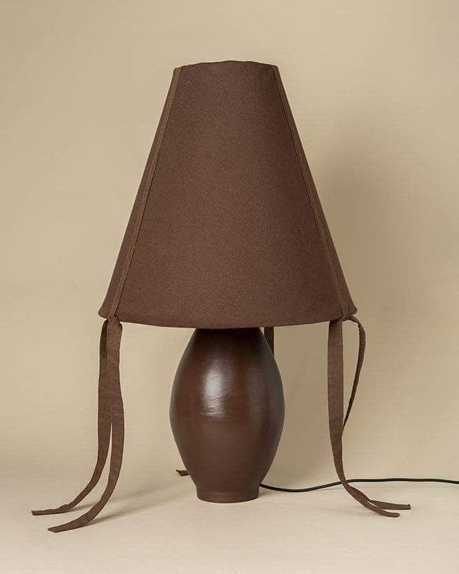 Brown Ceramic Large Lamp