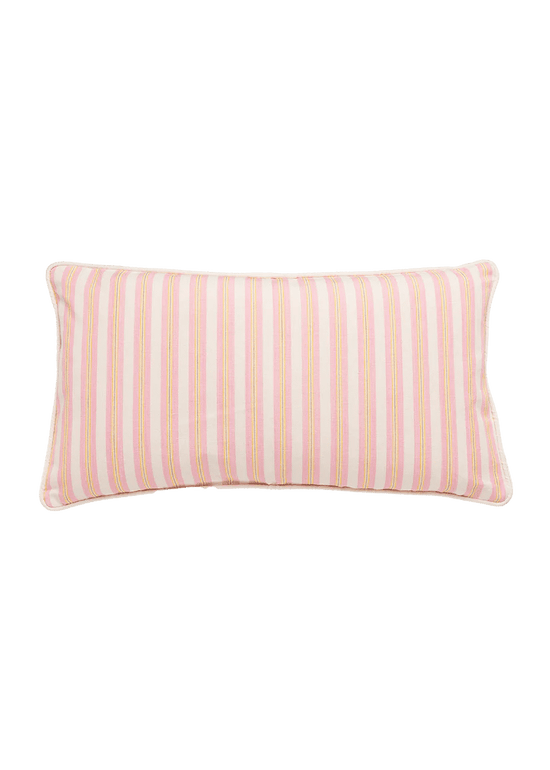 Pink Stripe Small Lumbar Cushion
