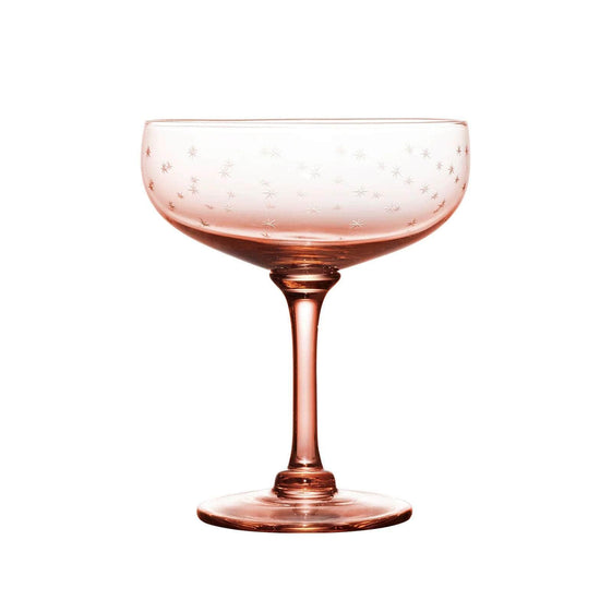 Rose Crystal Cocktail Glasses with stars design