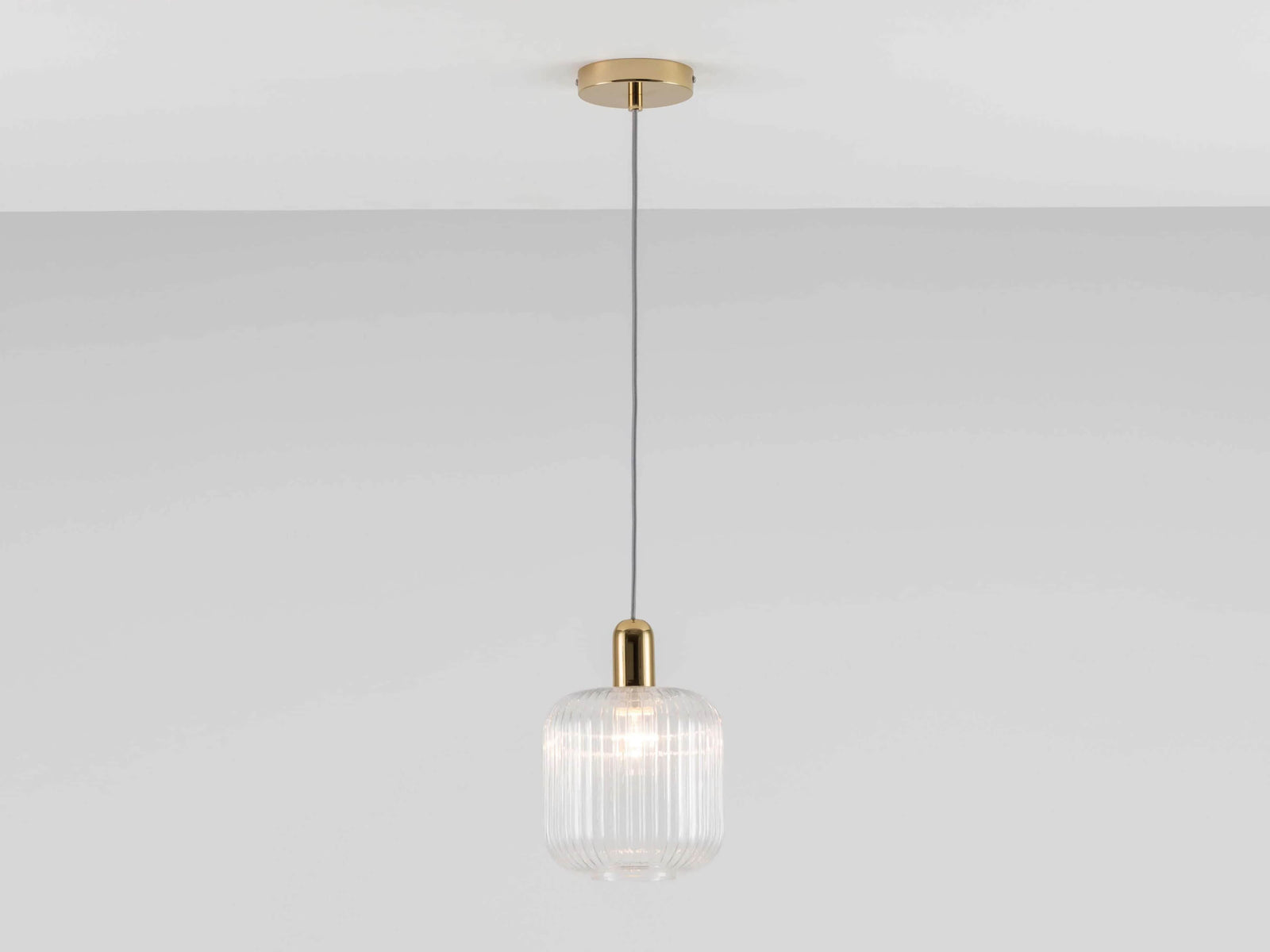 Ribbed Clear Glass Shade Ceiling Light