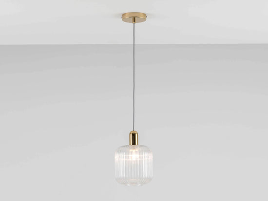 Ribbed Clear Glass Shade Ceiling Light