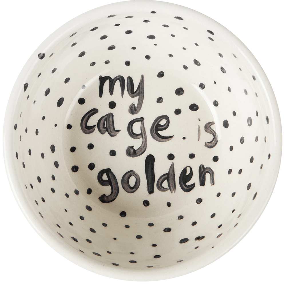 "My Cage Is Golden" Hand Painted Bowl 11/12