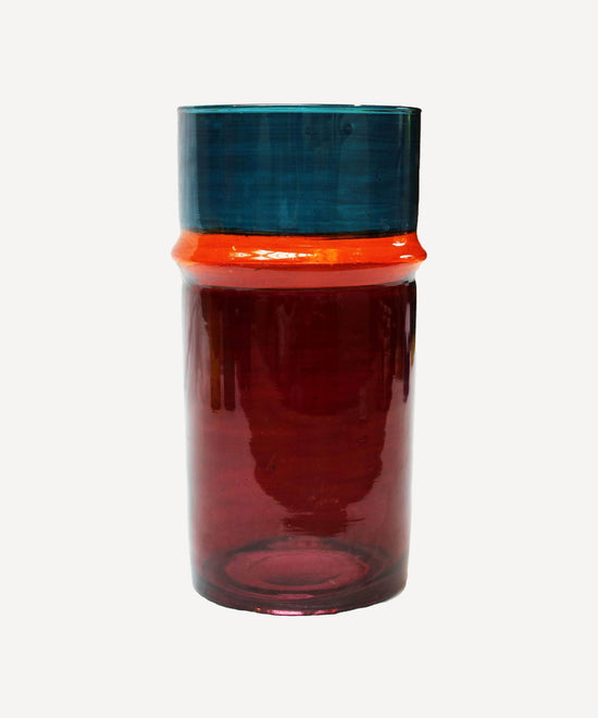 Beldi Large Vase, Teal and Burgundy