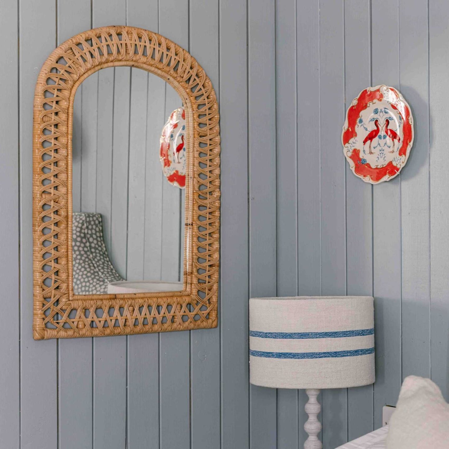 Royal Arch Rattan Mirror