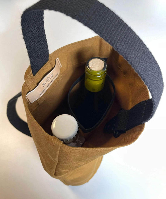 Waxed Cotton Fitted Wine tote