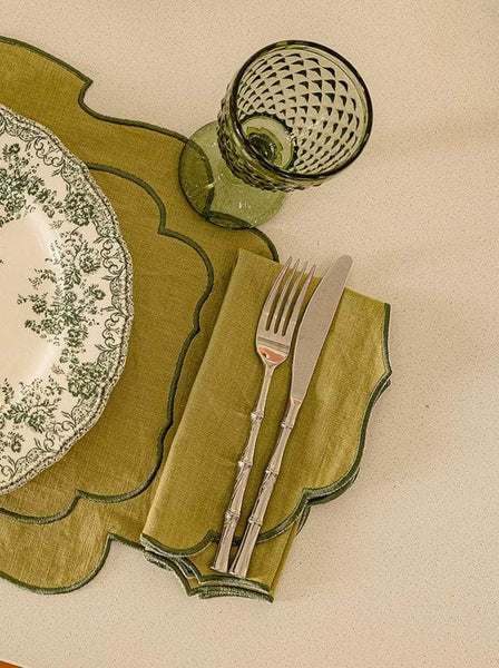 Belmonte Napkin, Green with Green
