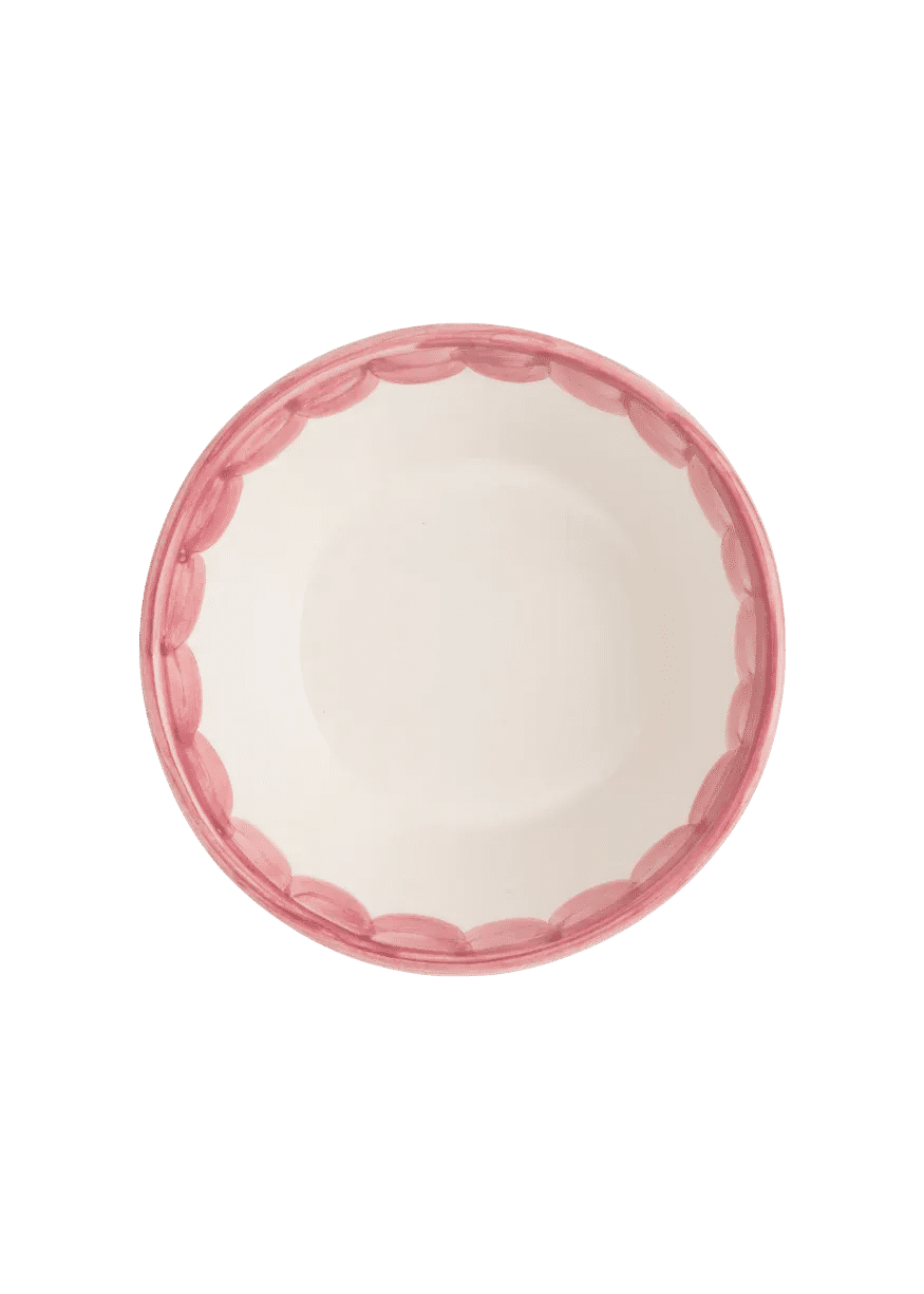 Pink Scallop Bowl