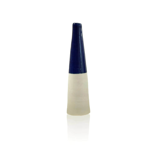 Ceramic Bottle Bud Vase - Deep Blue
