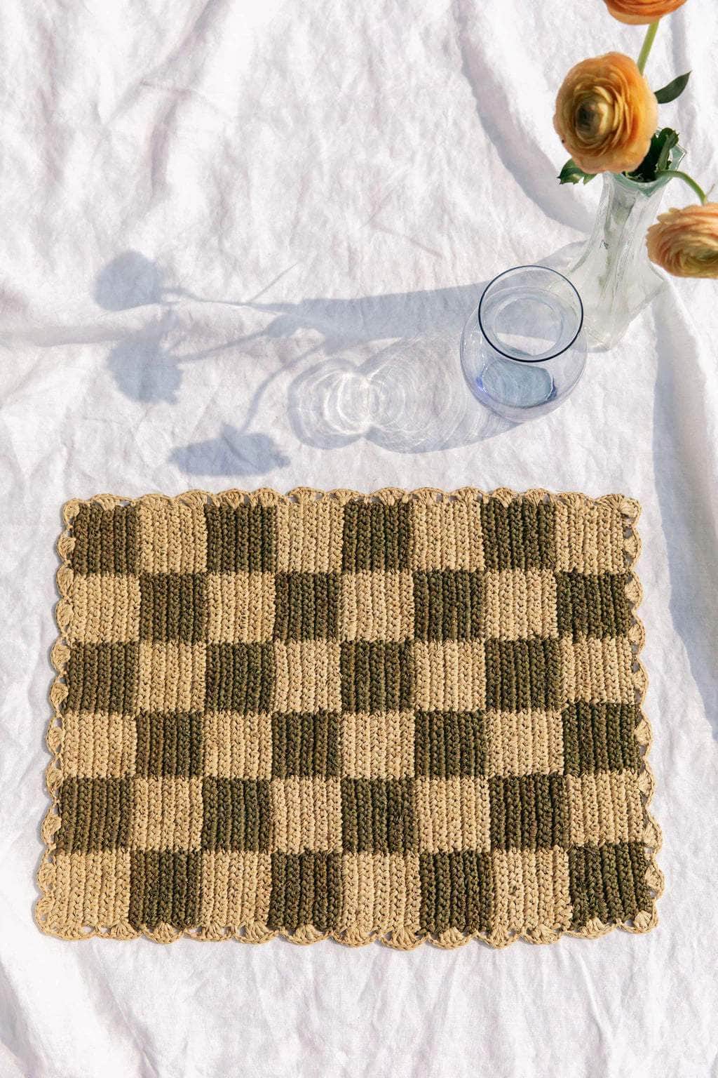 Green checked Placemat