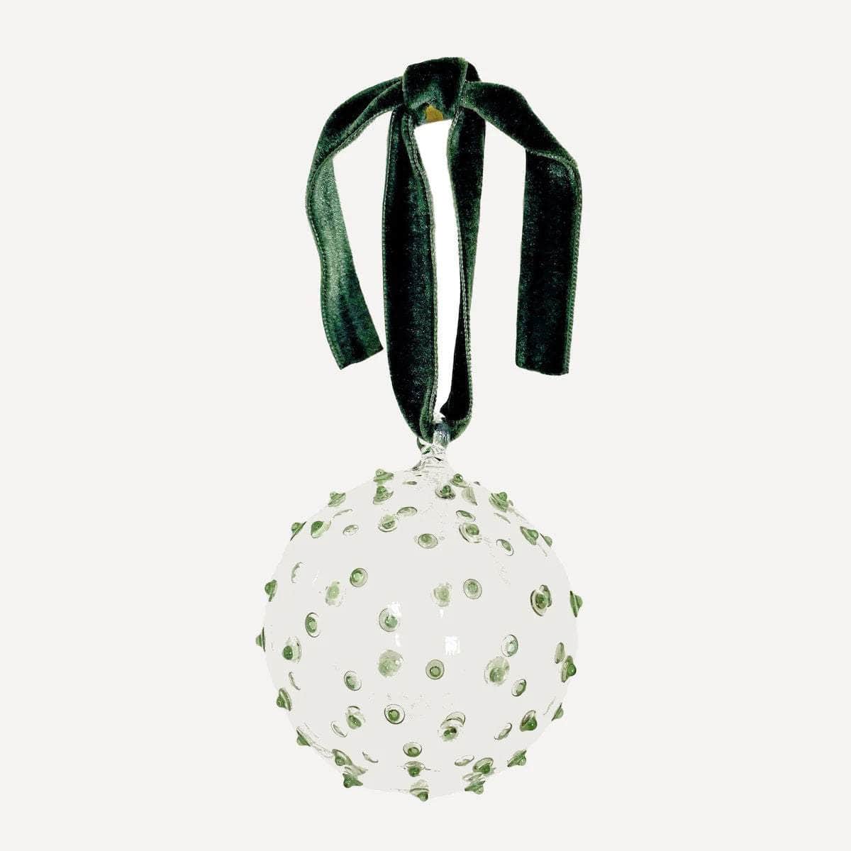 Pom Glass Bauble - Green