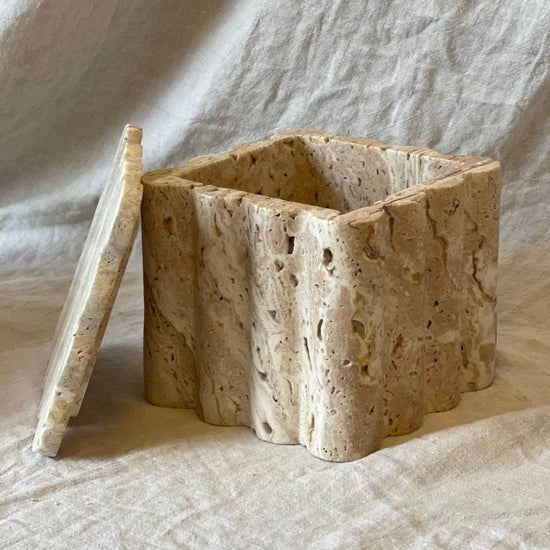 XXL Box Box: Lidded Box in Whipped Travertine