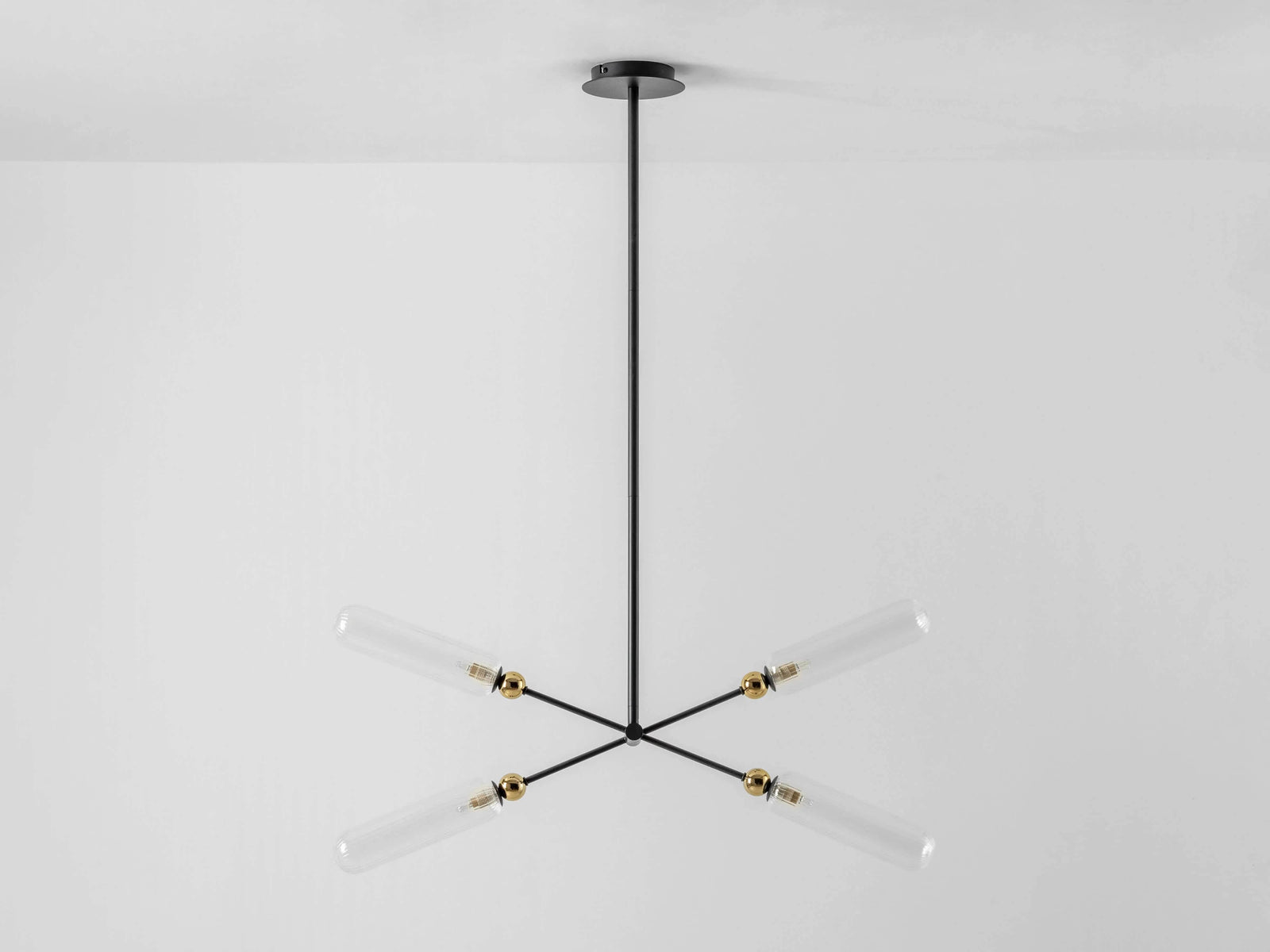 Charcoal grey ribbed glass ceiling light