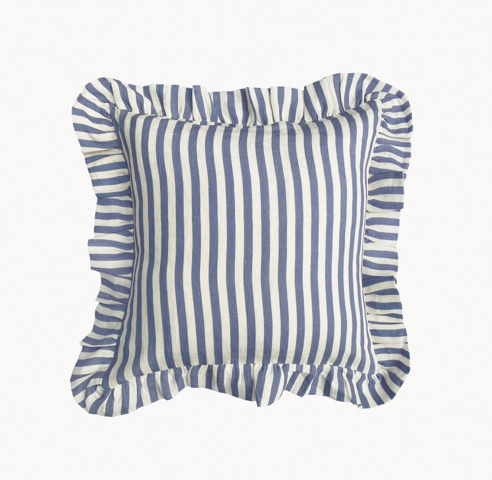 Folkstone Blue Candy Stripe Cushion Cover