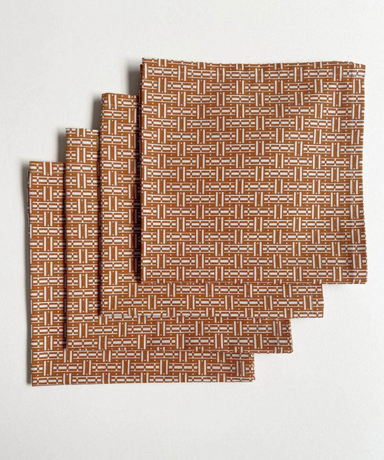 Terracotta Cotton Parquet Napkins | Set of 4