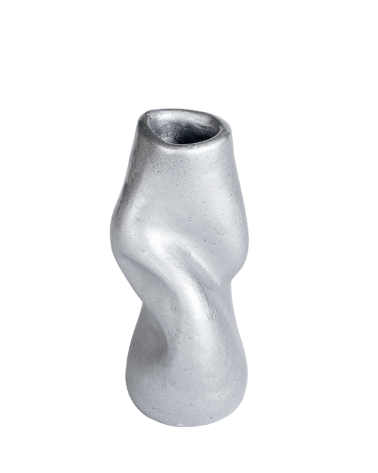 Squashed Silver Vase