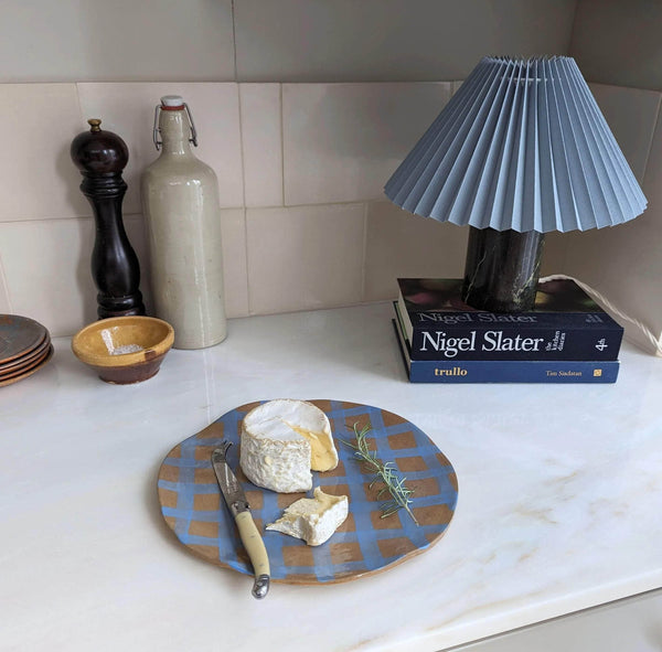 Blue Gingham Serving Platter