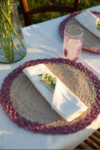 Round Placemat With Lavender Edges