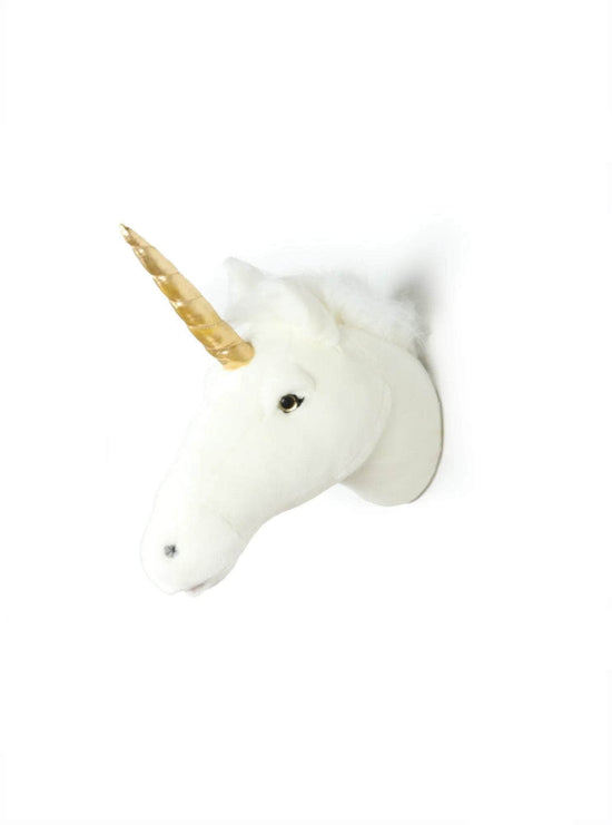 Claire the White Unicorn Wall Mounted Plush Head