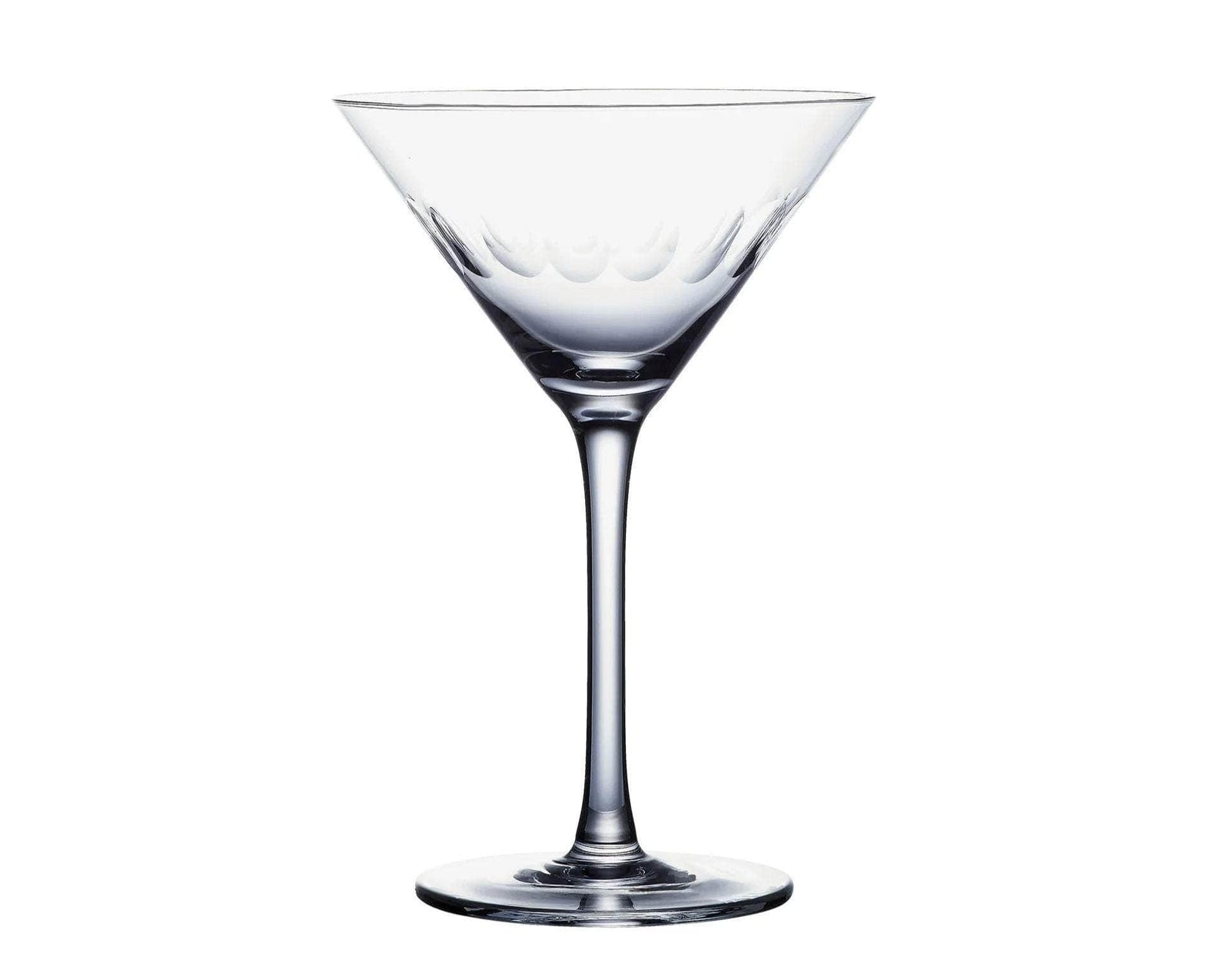 A Pair of Crystal Martini Glasses with Lens Design
