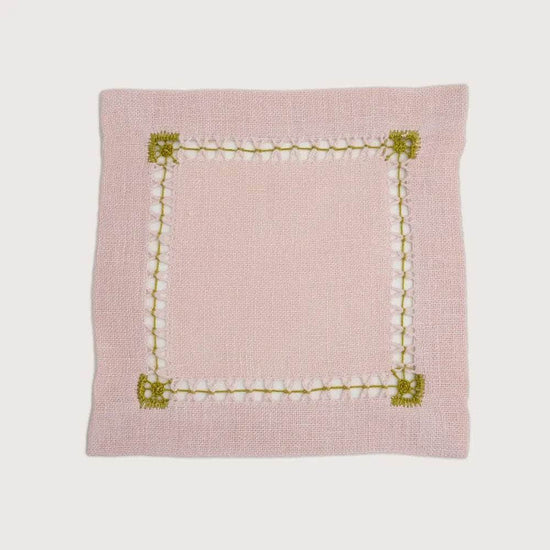 Embroidered Cocktail Napkins | Set of 4