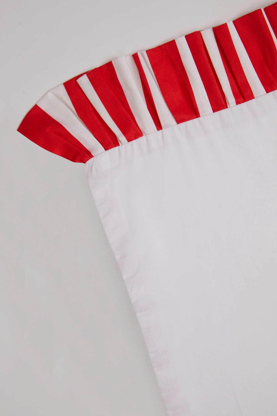 Red and White Flat Sheet Single