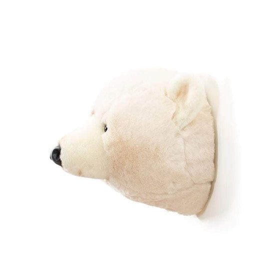 Basile the Polar Bear Wall Mounted Plush Head