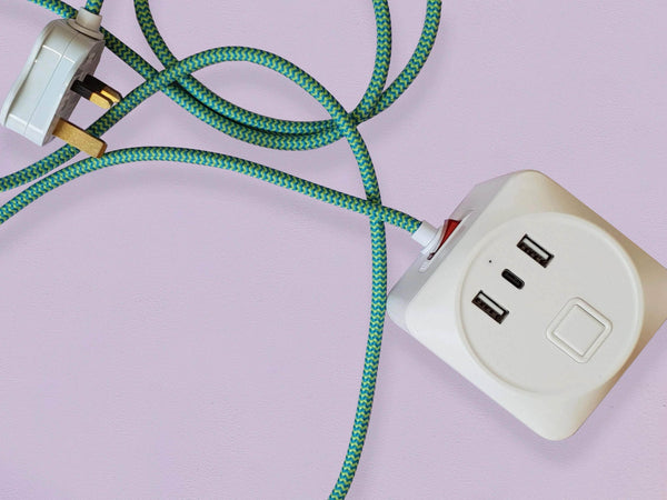 Green fabric extension lead