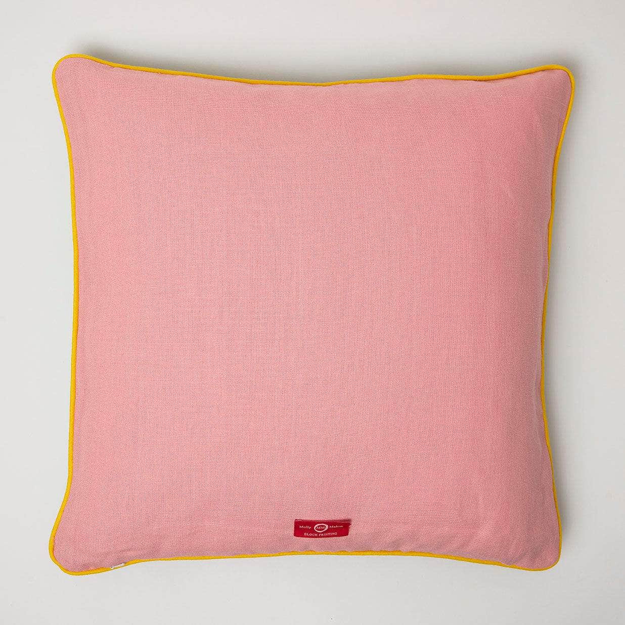 Piped Luna Blue Yellow Isabella Pink Cushion