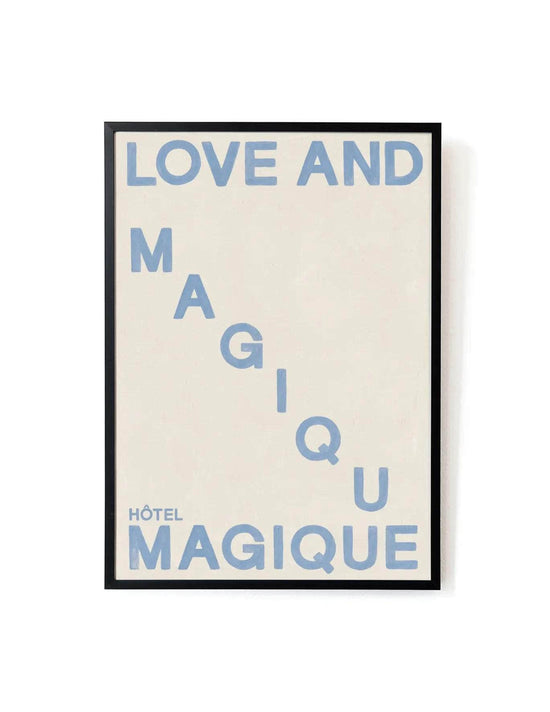 Love and Magique Blue Art Print