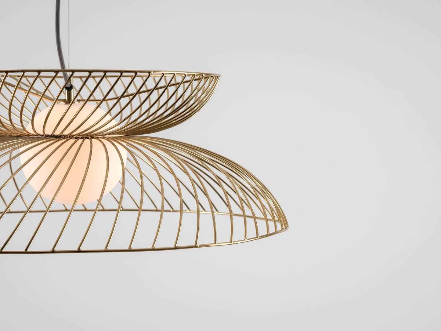 Brass cage ceiling light