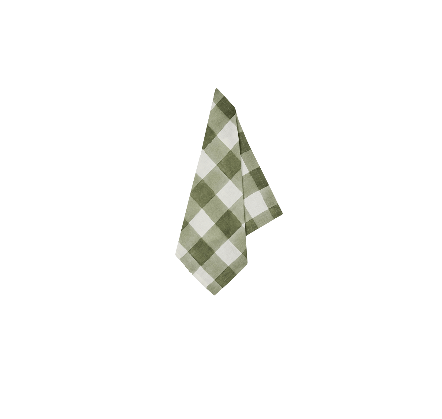 Green Gingham Napkins, Set of Four