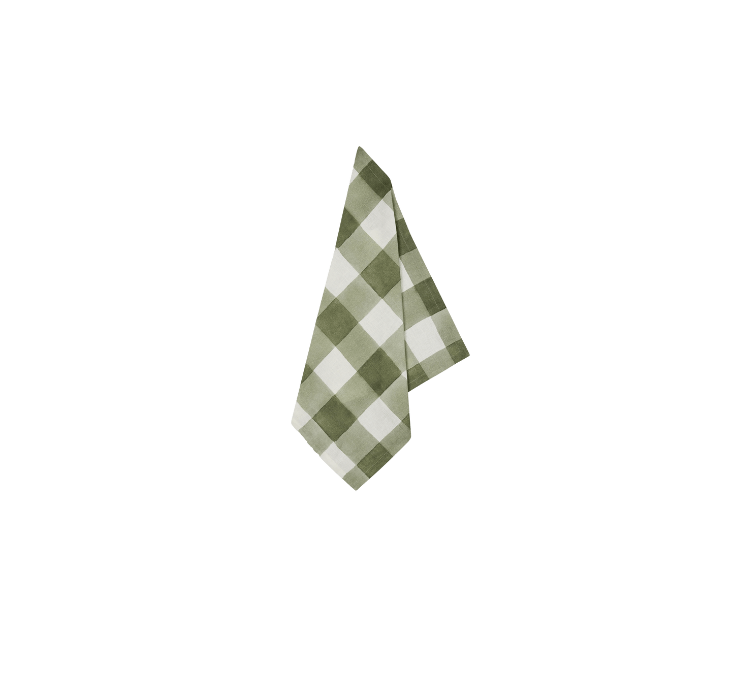 Load image into Gallery viewer, Green Gingham Napkins, Set of Four
