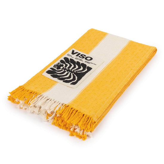 Oaxaca Beach Towel Yellow and White