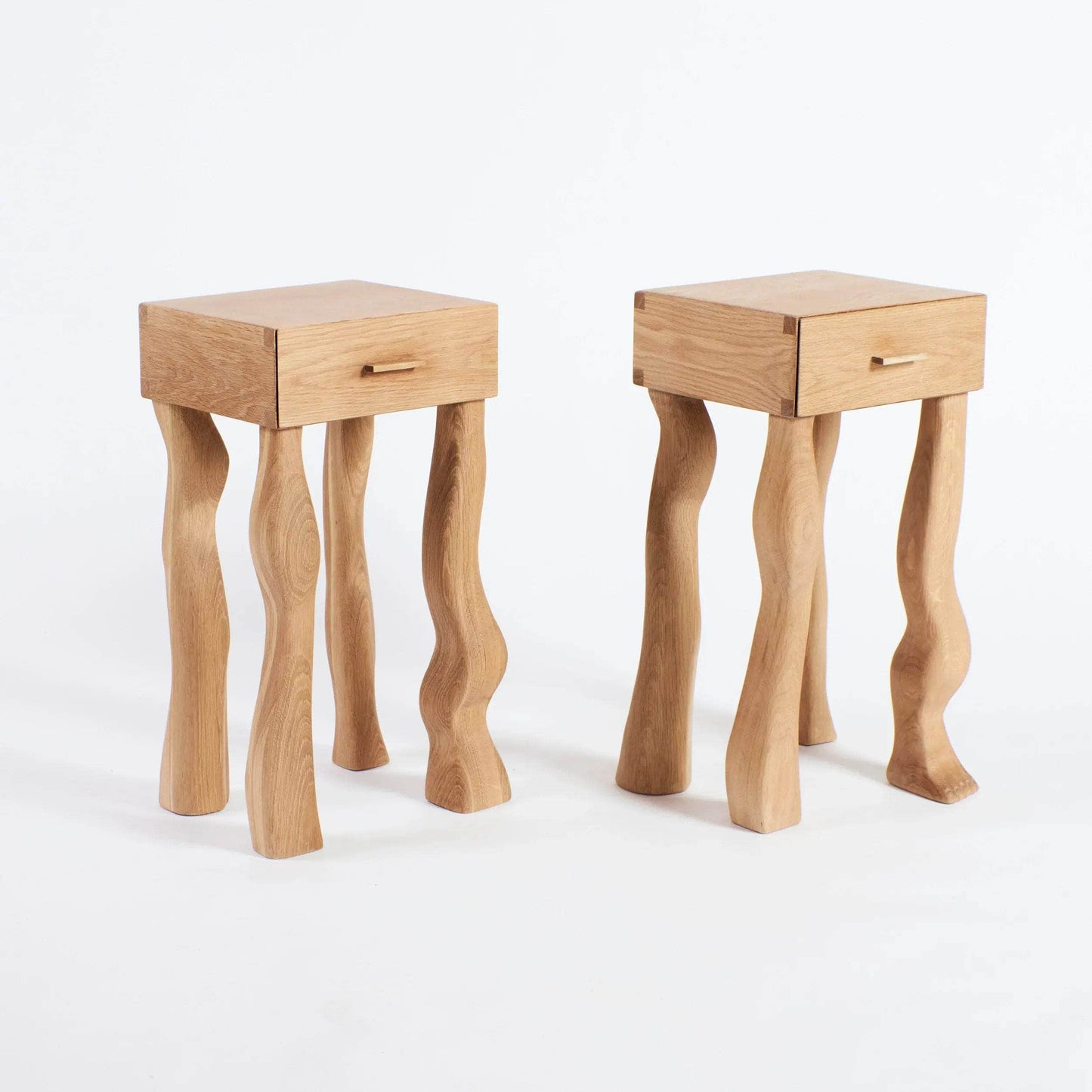 Foot Side Table With Drawer (Pair)