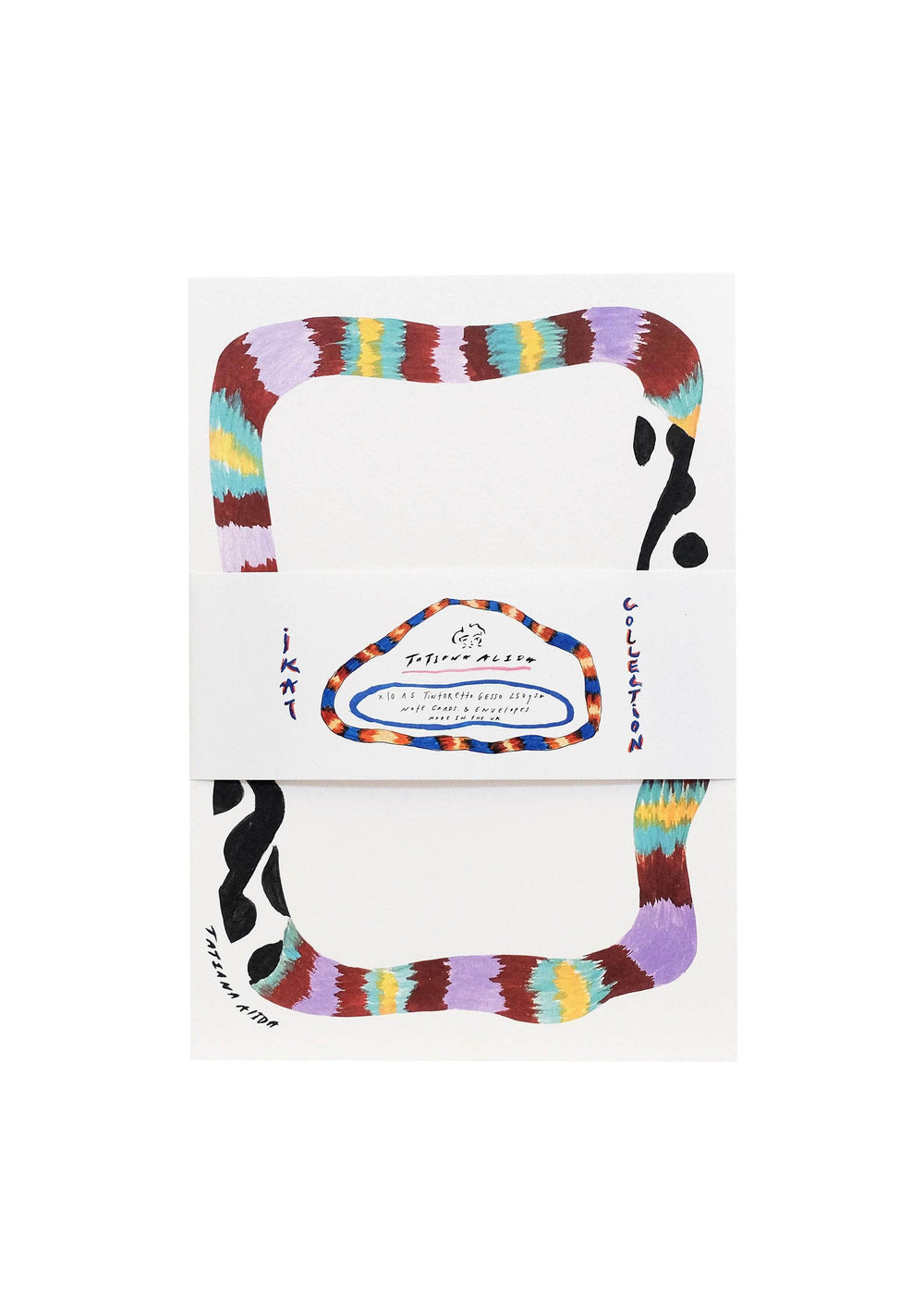 A5 Ikat Multicoloured Note Card Pack