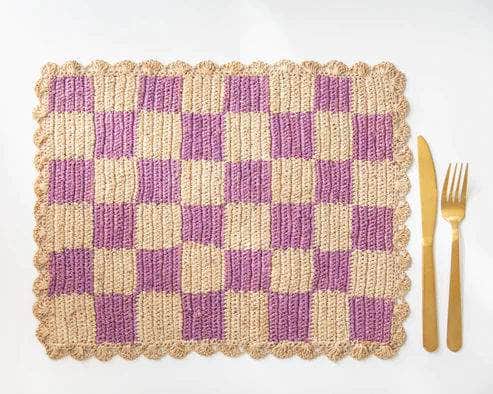Lavender checked Placemat