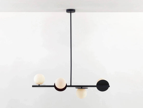 Charcoal grey opal disk ceiling light