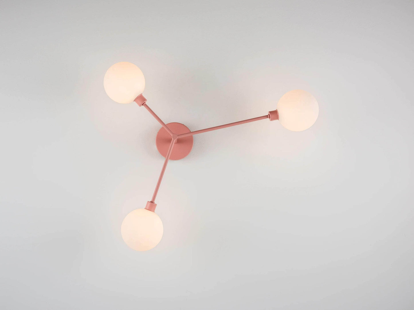 Pink 3 light flush ceiling light