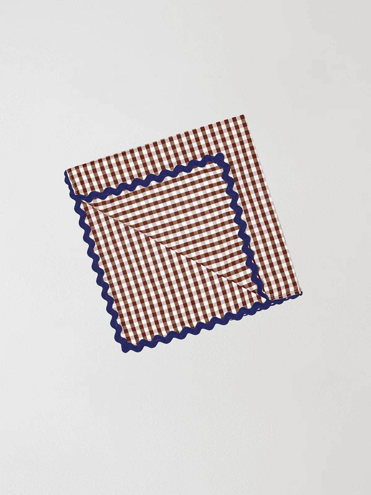 Load image into Gallery viewer, Gretel Gingham Napkin Check Brown
